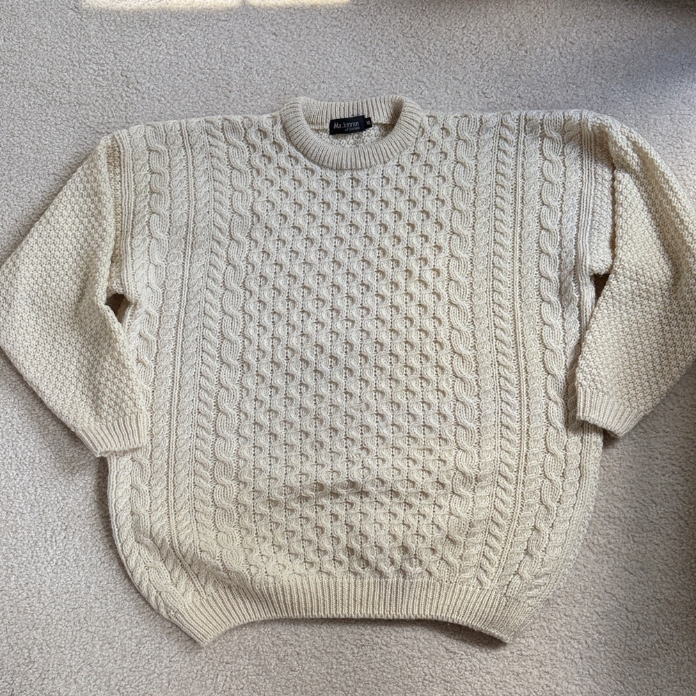 Vintage wool fisherman cable knit sweater